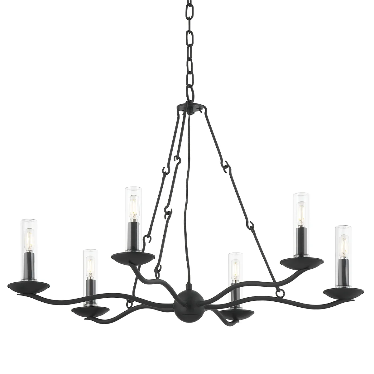 Sawyer 6-Light Outdoor Chandelier in Forged Iron