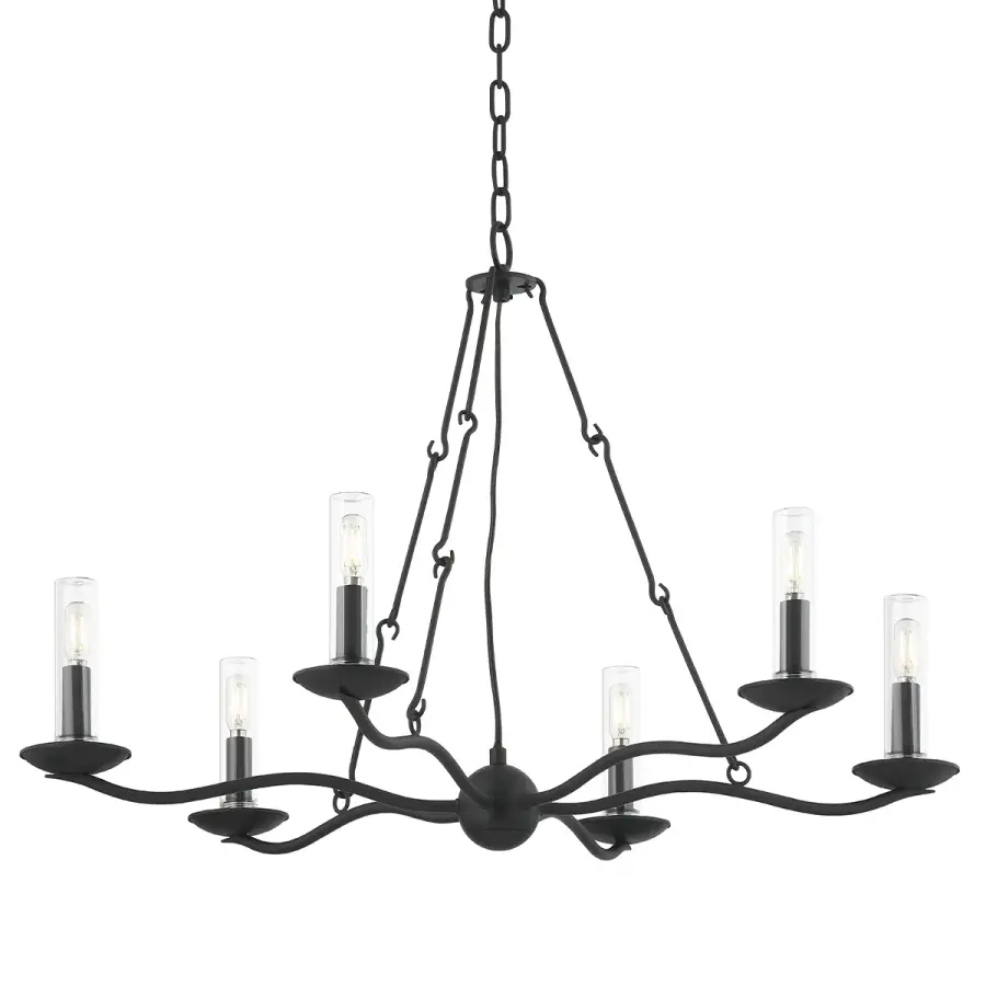 Sawyer 6-Light Outdoor Chandelier in Forged Iron