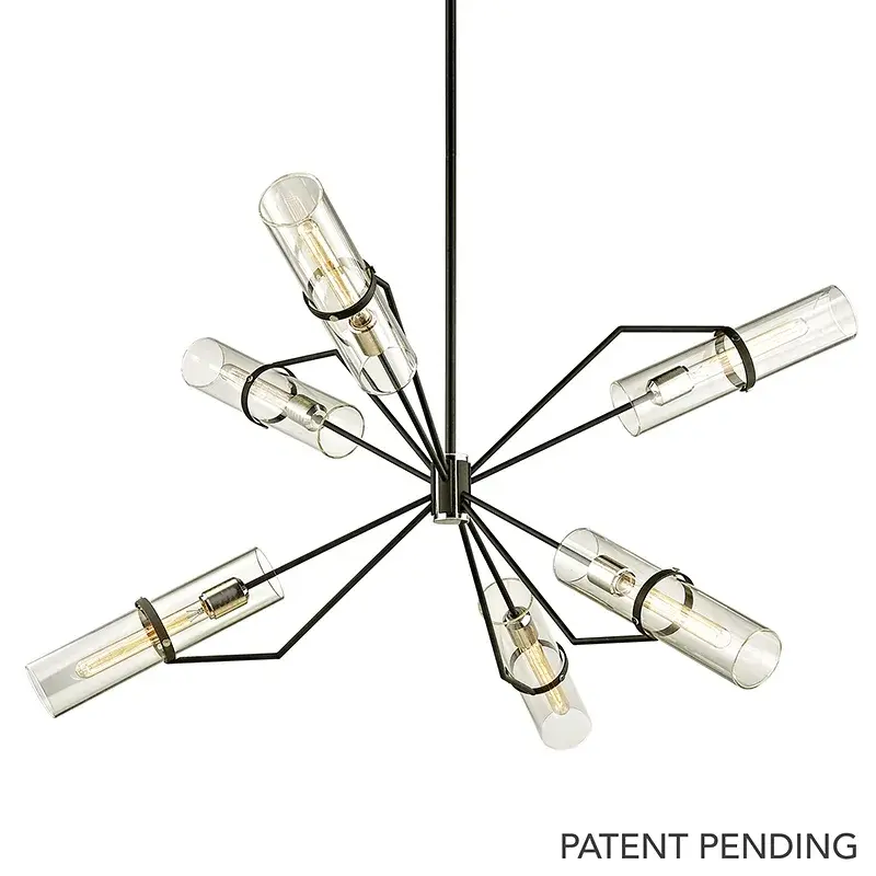 Raef Six Light Chandelier in Textured Black