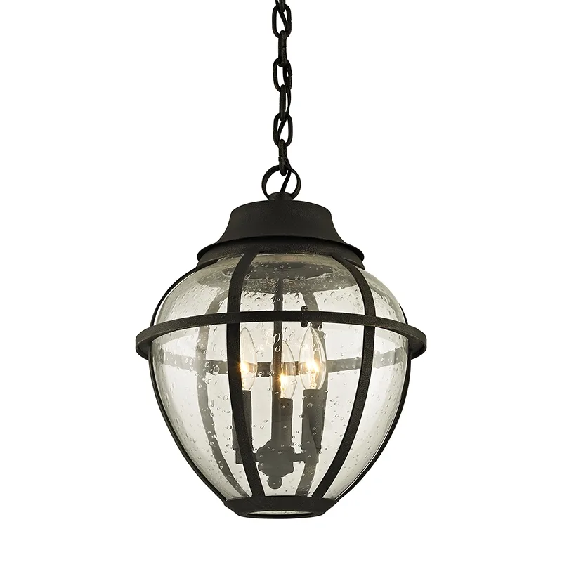 Bunker Hill Three Light Outdoor Pendant in Vintage Bronze
