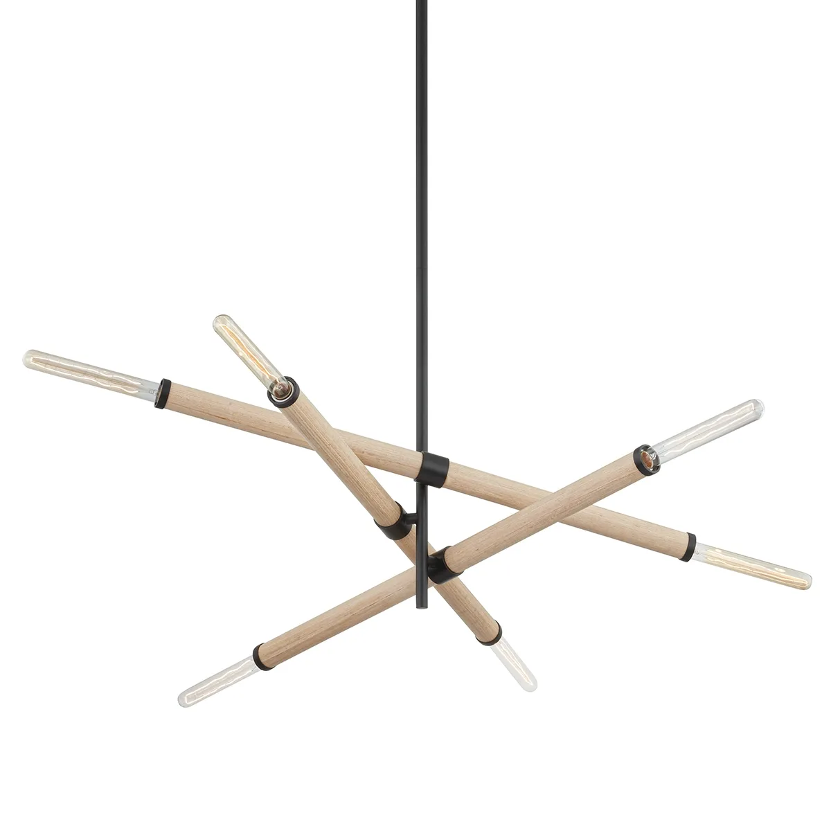 Cruiz Six Light Chandelier in Soft Black
