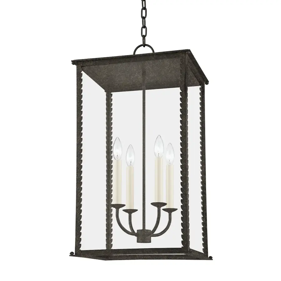 Zuma Four Light Outdoor Lantern in French Iron