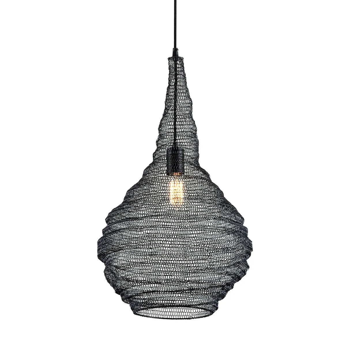 Wabi Sabi One Light Pendant in Soft Black