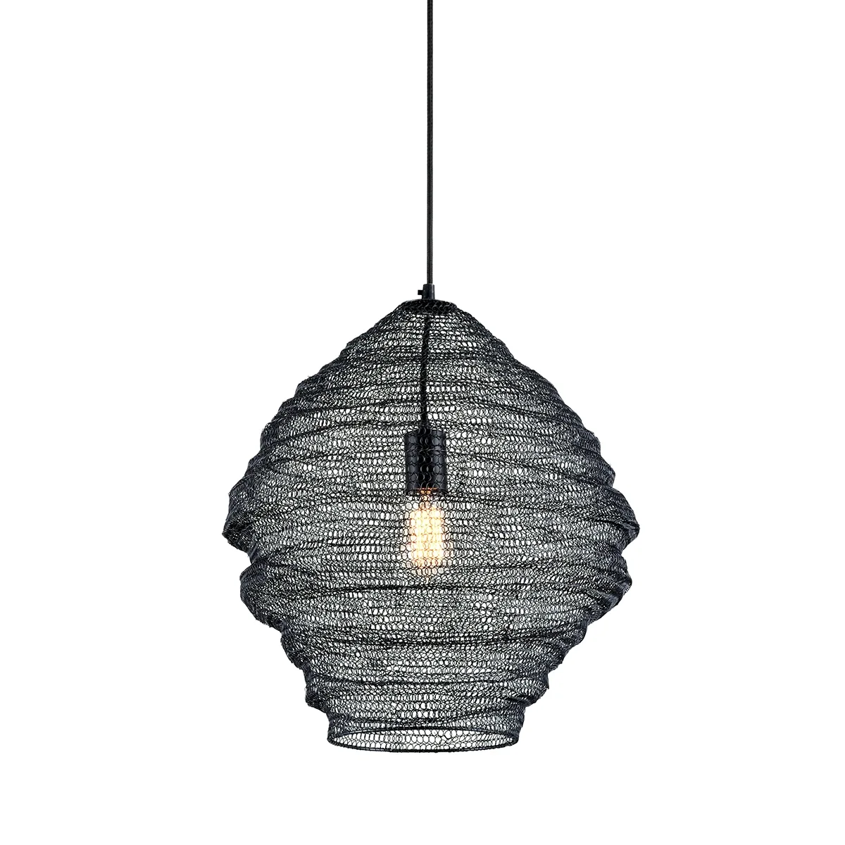 Wabi Sabi One Light Pendant in Soft Black