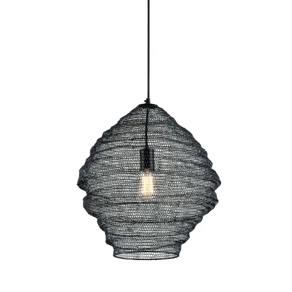 Wabi Sabi One Light Pendant in Soft Black