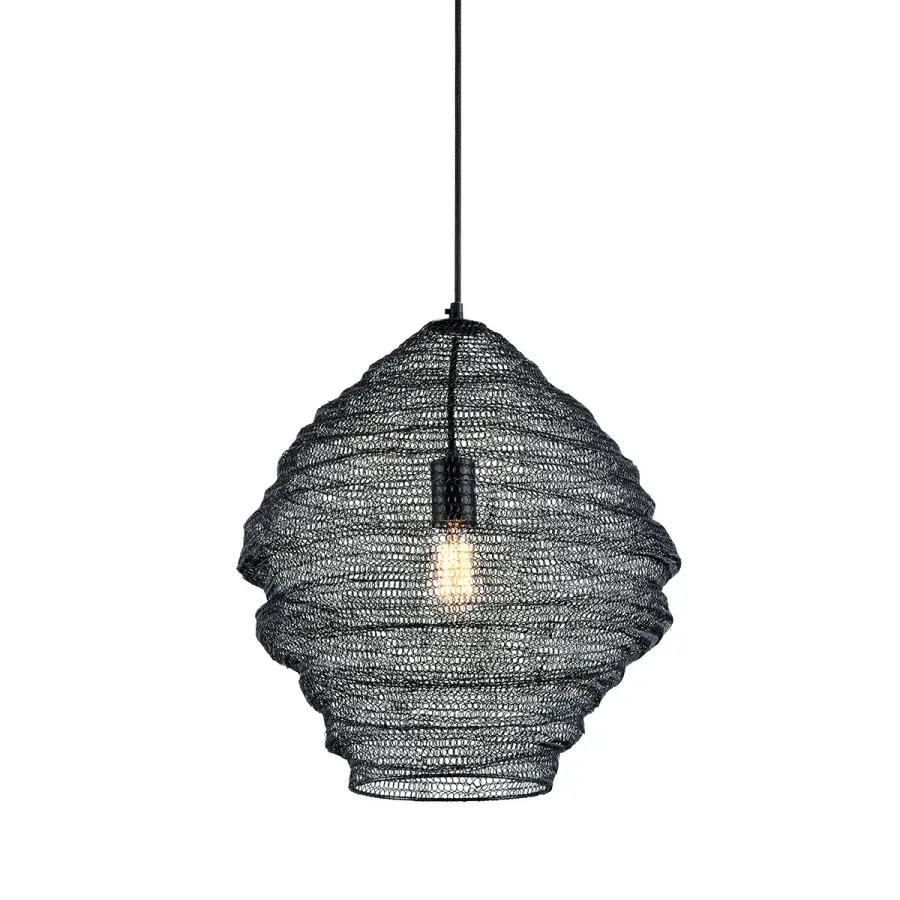 Wabi Sabi One Light Pendant in Soft Black