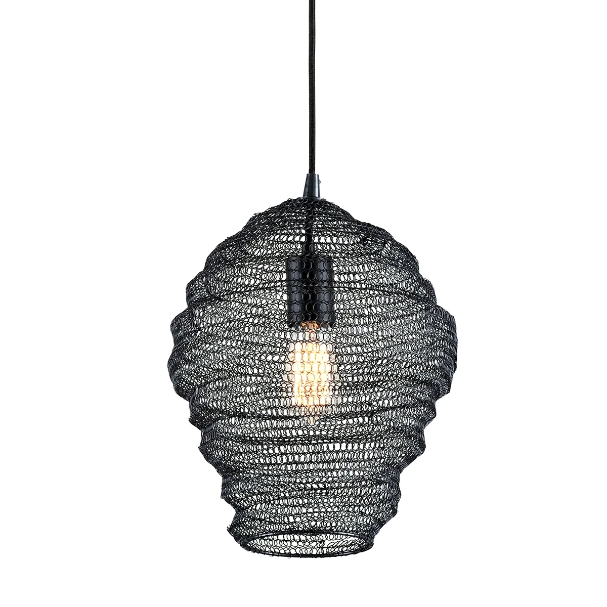 Wabi Sabi One Light Pendant in Soft Black