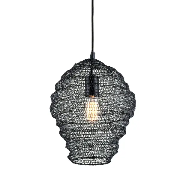 Wabi Sabi One Light Pendant in Soft Black