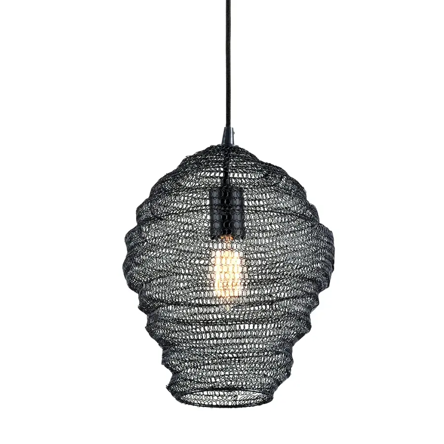 Wabi Sabi One Light Pendant in Soft Black