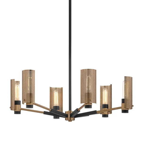 Pilsen 6-Light Chandelier in Soft Off Black