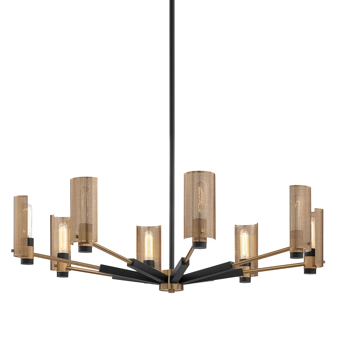 Pilsen 8-Light Linear Chandelier in Soft Off Black
