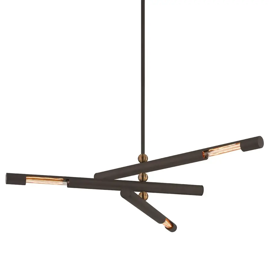 Hendrix Three Light Chandelier in Bronze