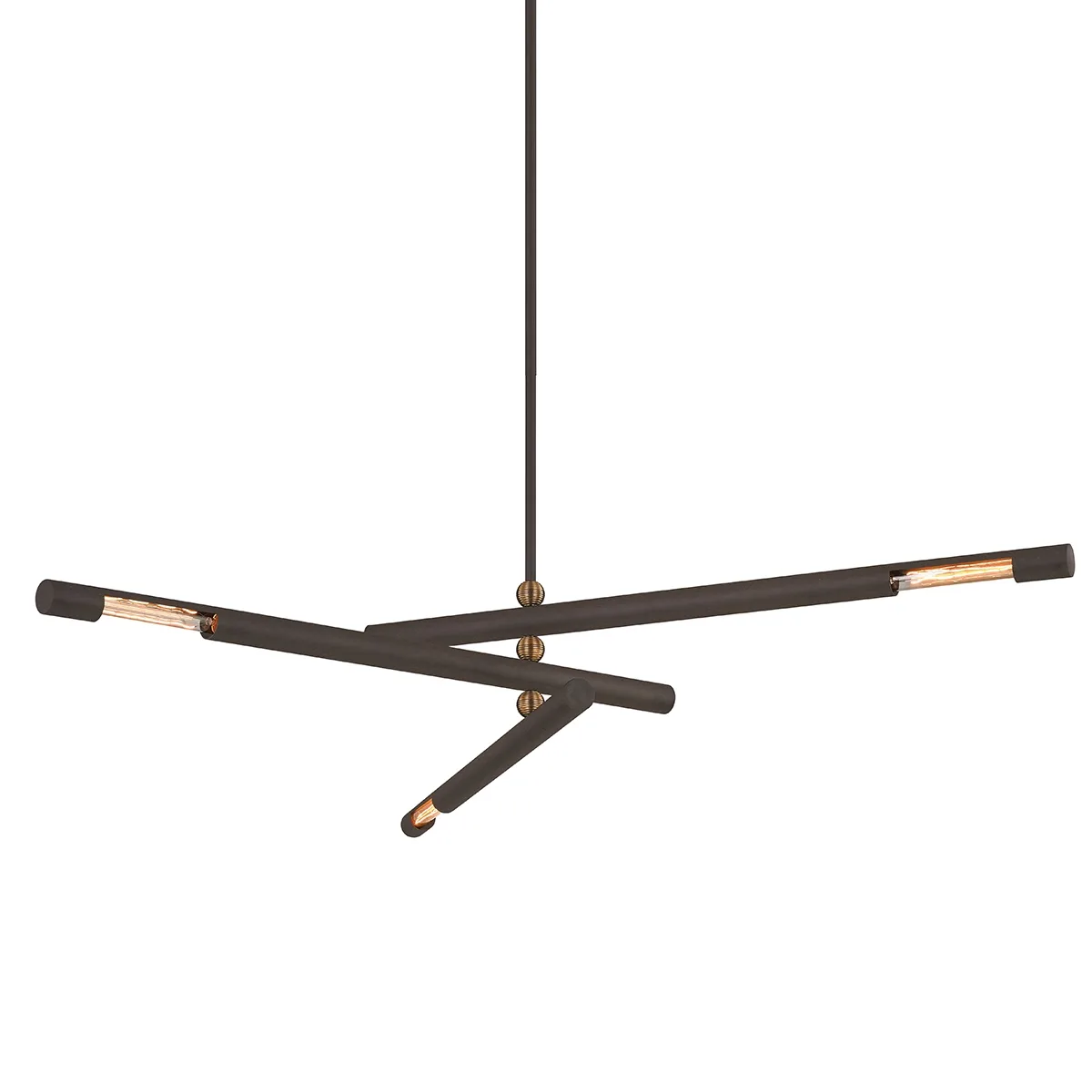 Hendrix Three Light Chandelier in Bronze