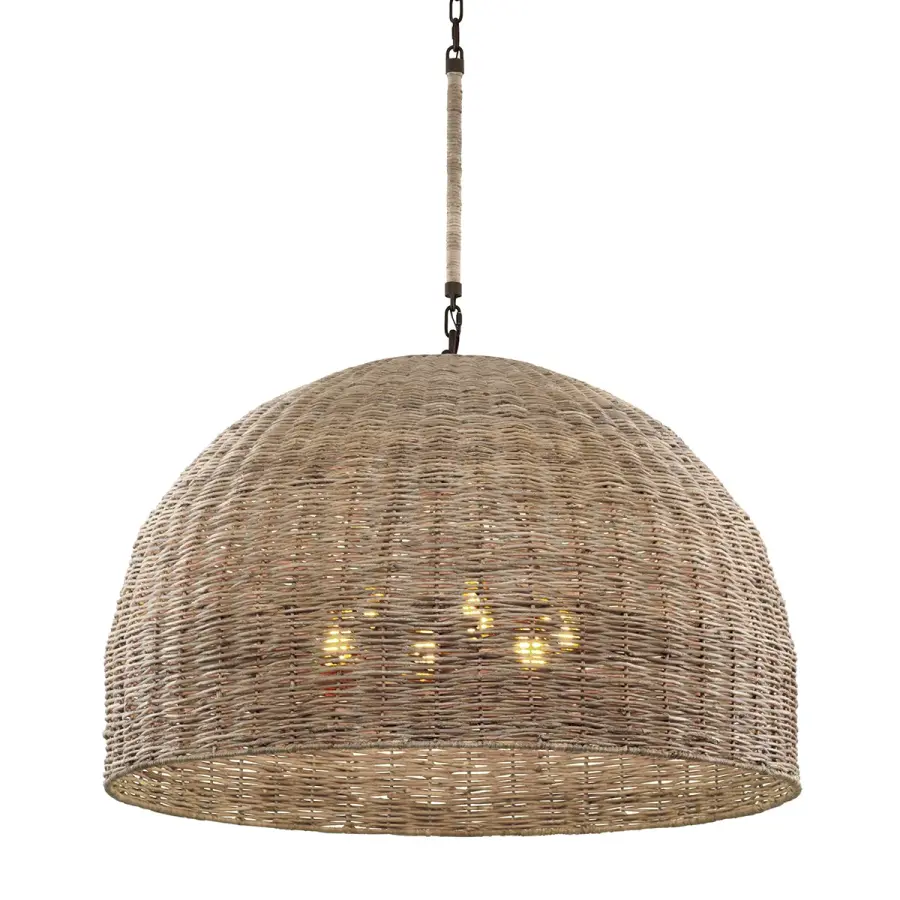 Huxley Six Light Chandelier in Textured Bronze