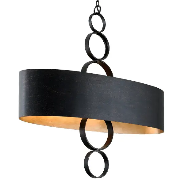 Rivington Six Light Linear Pendant in Charred Copper