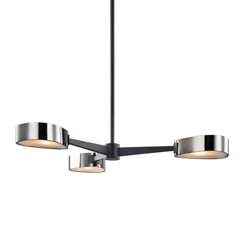 Allisio Three Light Chandelier in Textured Black