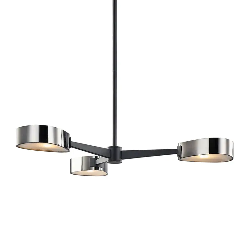 Allisio Three Light Chandelier in Textured Black
