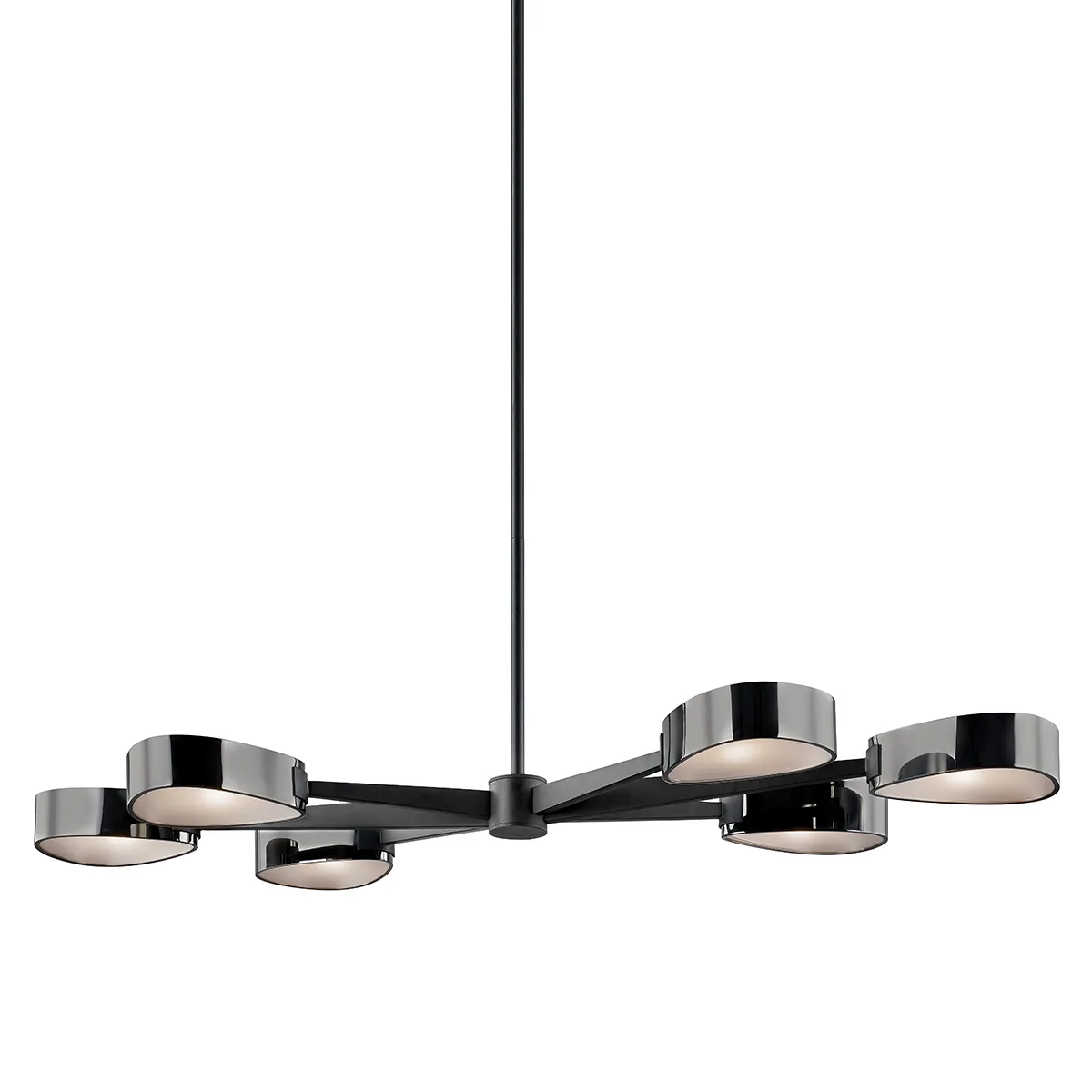 Allisio Six Light Linear Pendant in Textured Black