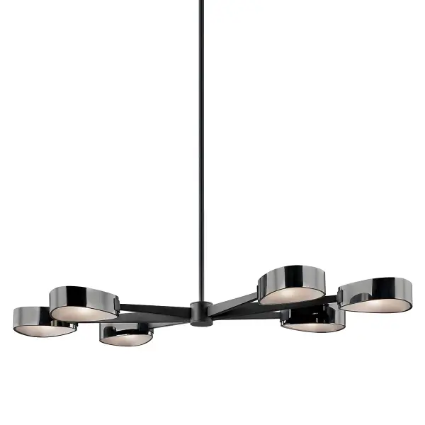 The Allisio linear pendant combines contemporary sophistication with industrial charm. Its 49-inch span and textured black finish create dramatic visual impact over dining tables and kitchen islands.