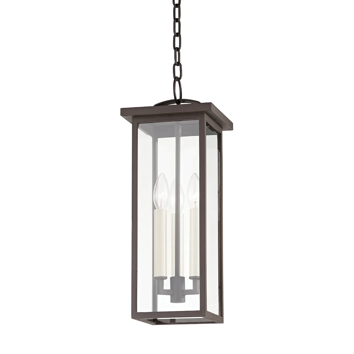 Eden Three Light Outdoor Pendant in Textured Bronze
