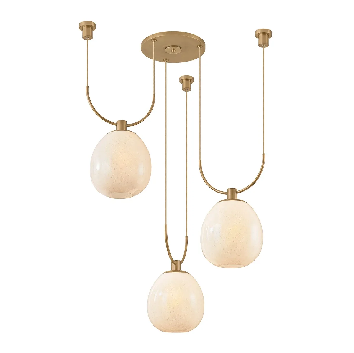 Jove Three Light Chandelier in Patina Brass