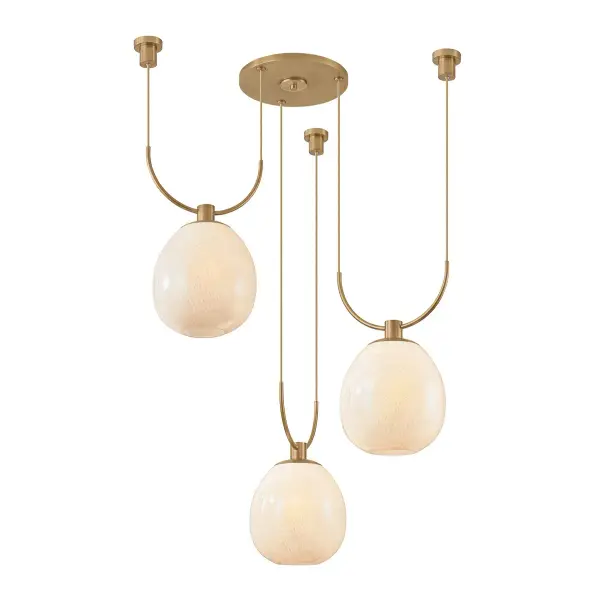 Jove Three Light Chandelier in Patina Brass