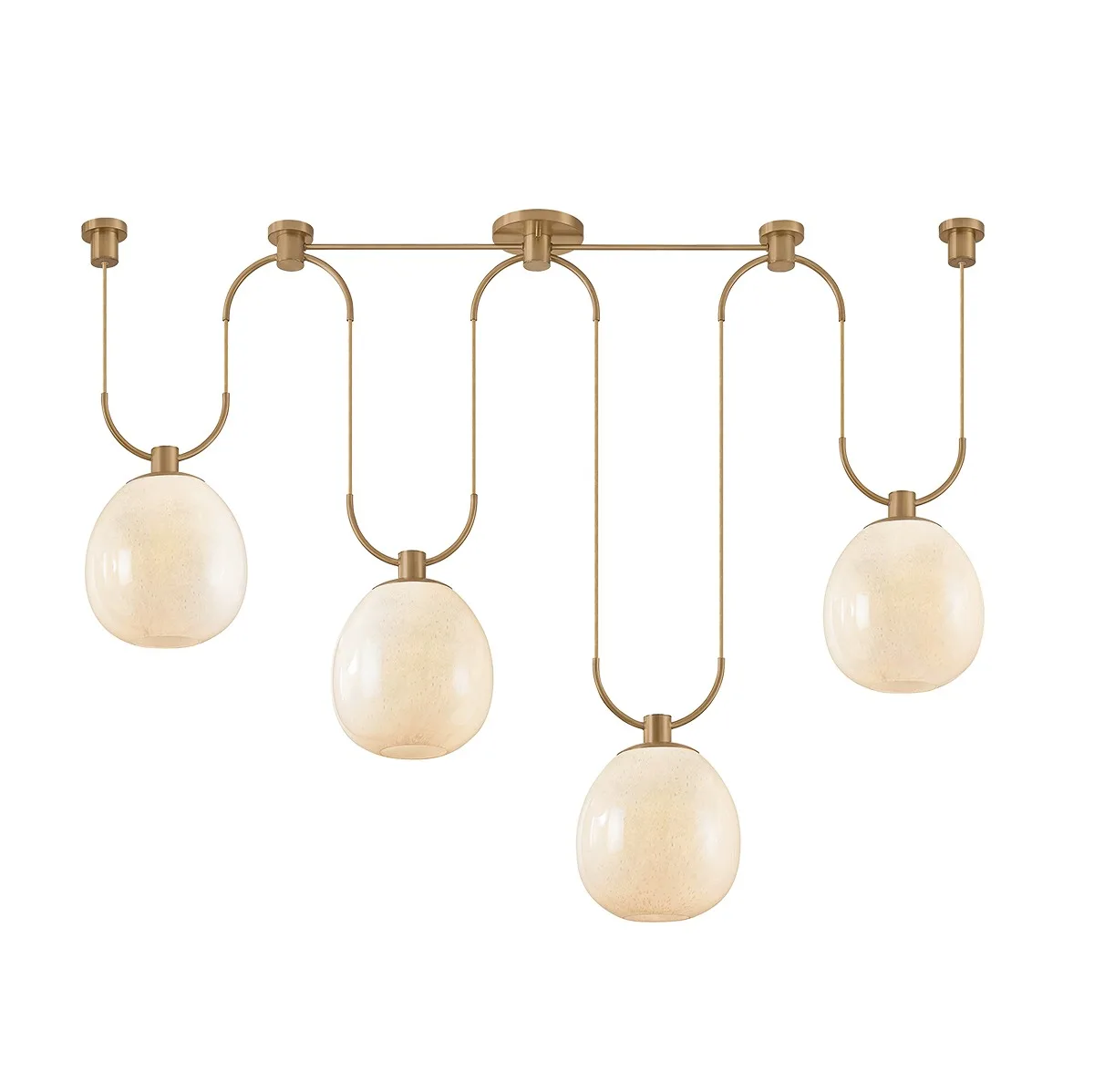 Jove Four Light Linear Pendant in Patina Brass