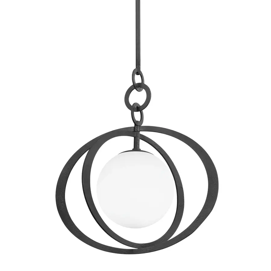 Olancha One Light Pendant in Black Iron