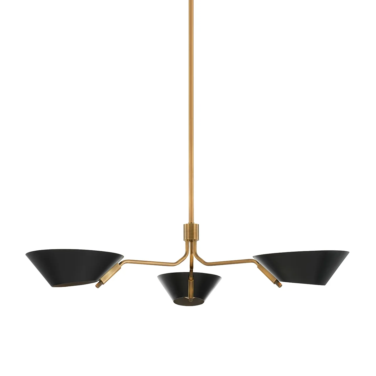 Sacramento Three Light Chandelier in Patina Brass
