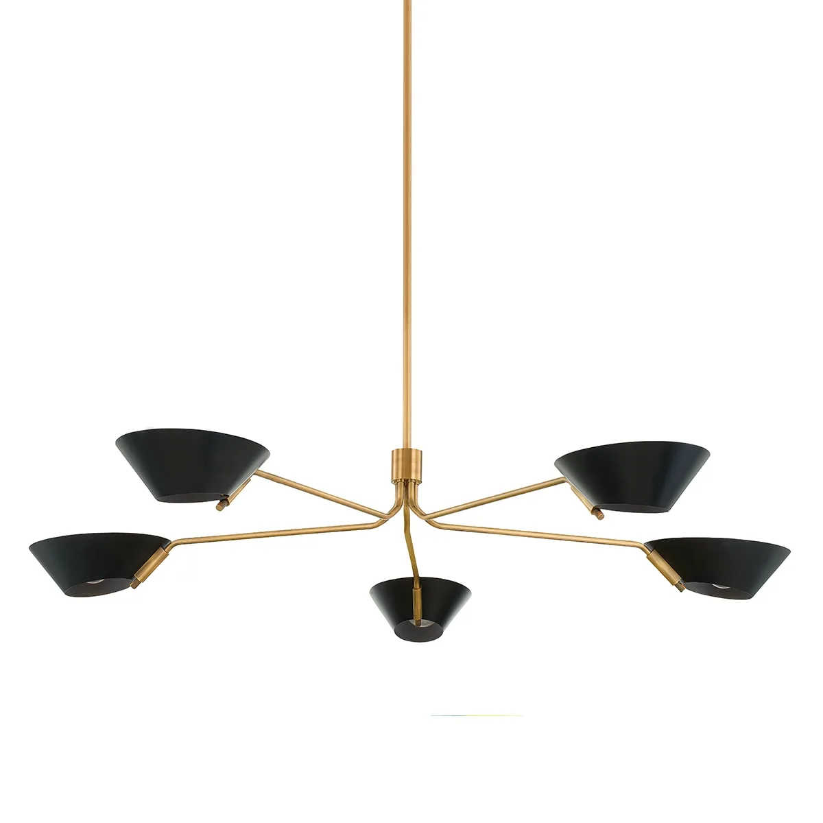 Sacramento Five Light Chandelier in Patina Brass
