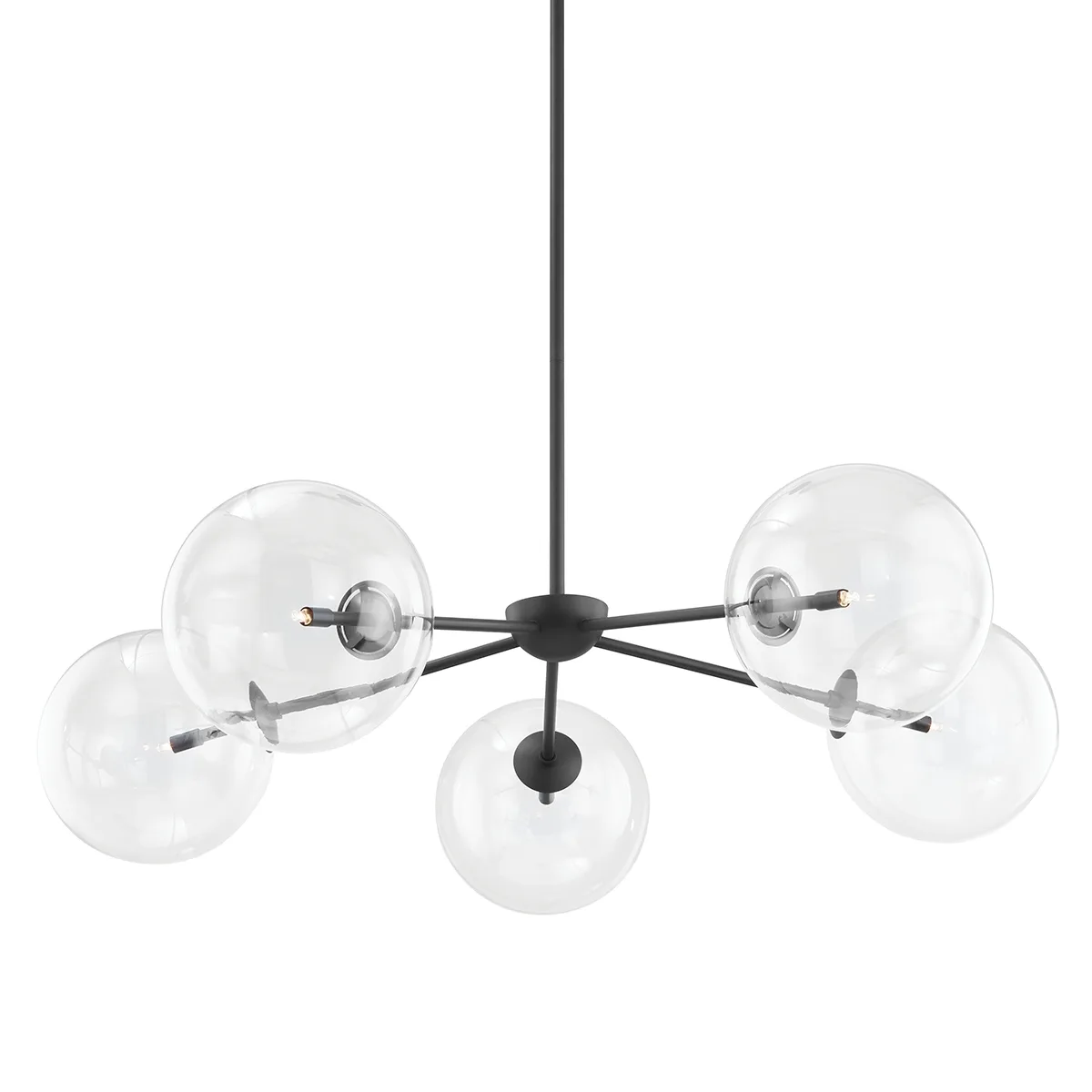 Madrid Five Light Chandelier in Soft Black