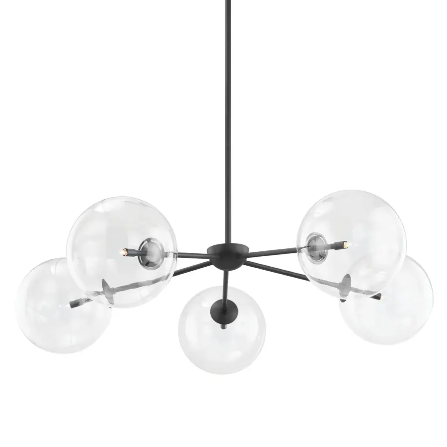 Madrid Five Light Chandelier in Soft Black