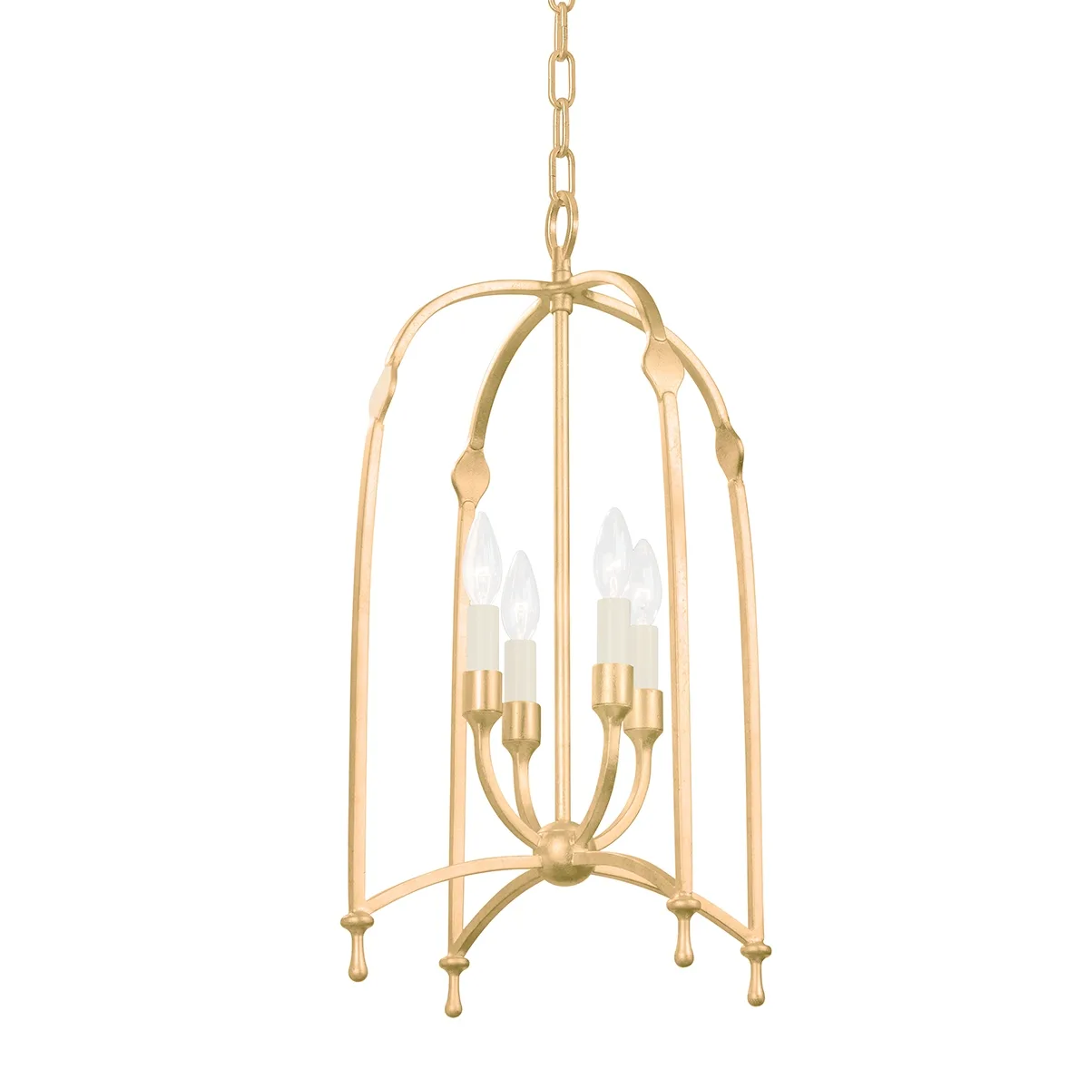 Rhett Four Light Lantern in Vintage Gold Leaf