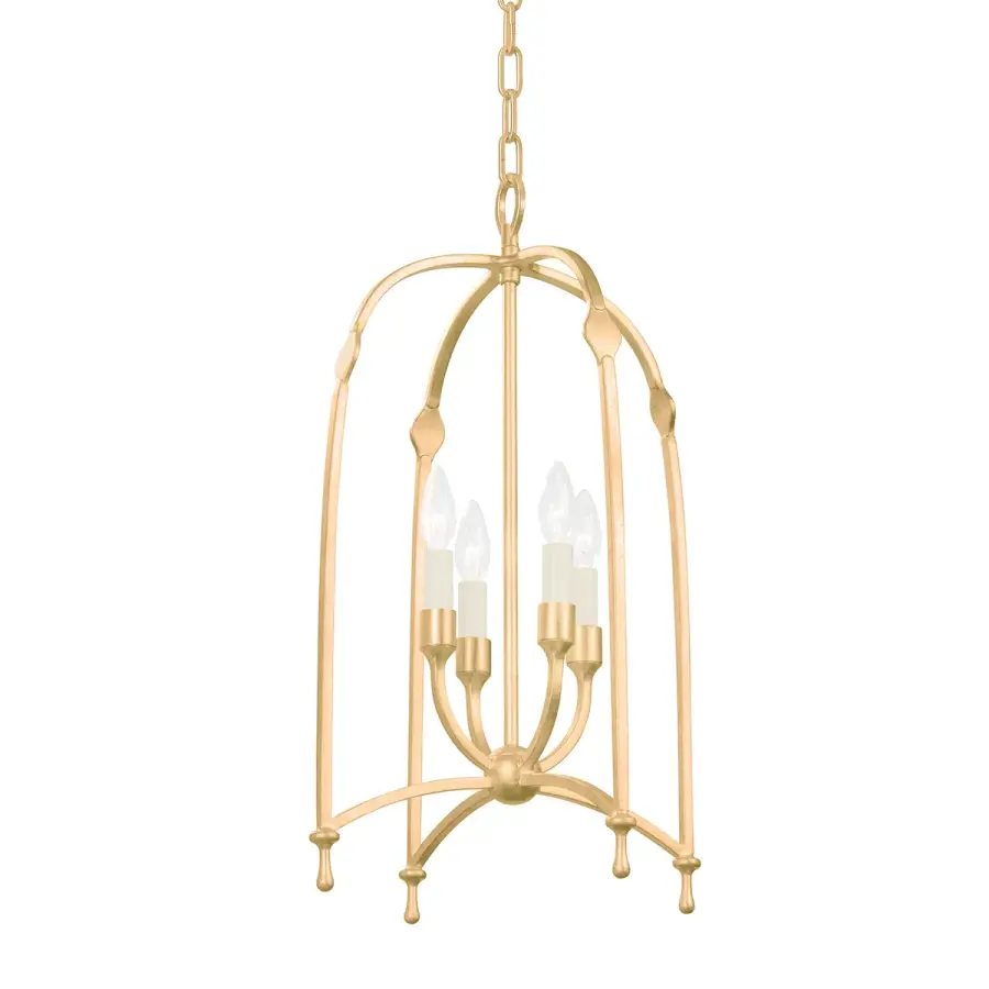 Rhett Four Light Lantern in Vintage Gold Leaf