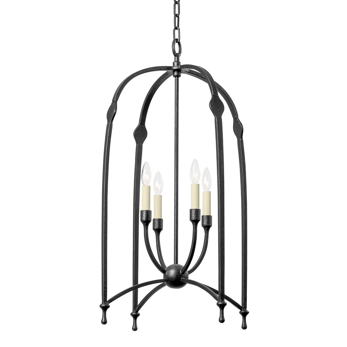 Rhett Four Light Lantern in Black Iron