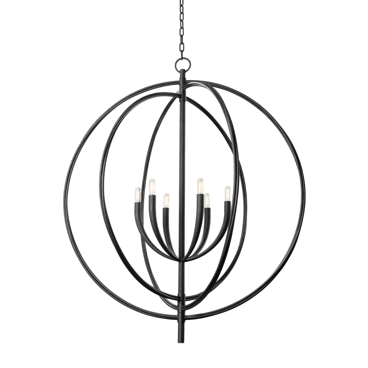 Fillea 6-Light Chandelier in Black Iron