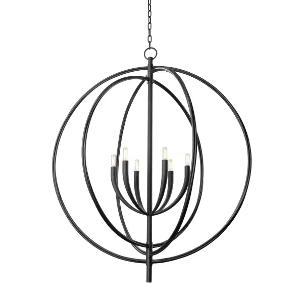 Fillea 6-Light Chandelier in Black Iron