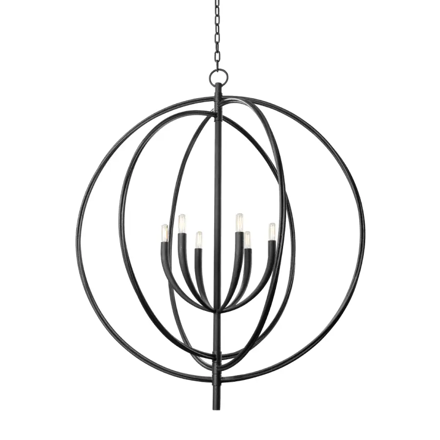 Fillea 6-Light Chandelier in Black Iron