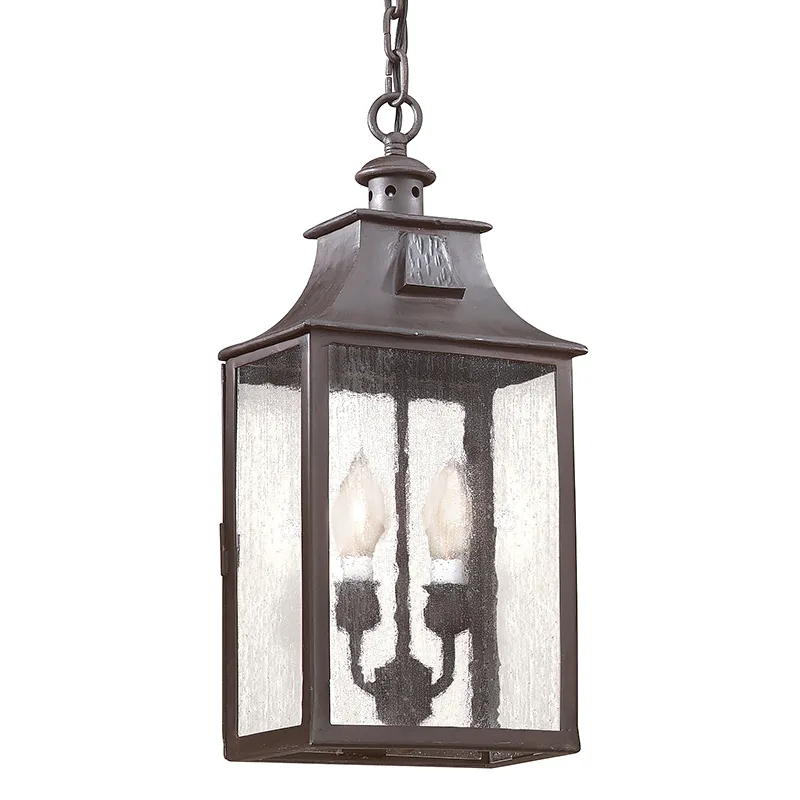 Newton Two Light Hanging Lantern in Soft Off Black