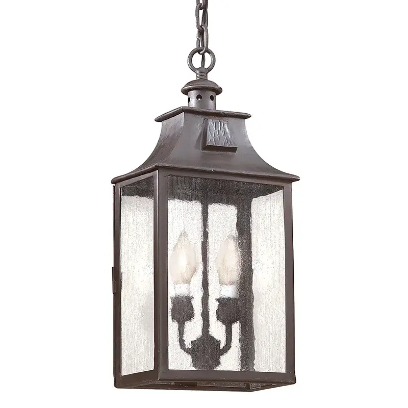 Newton Two Light Hanging Lantern in Soft Off Black