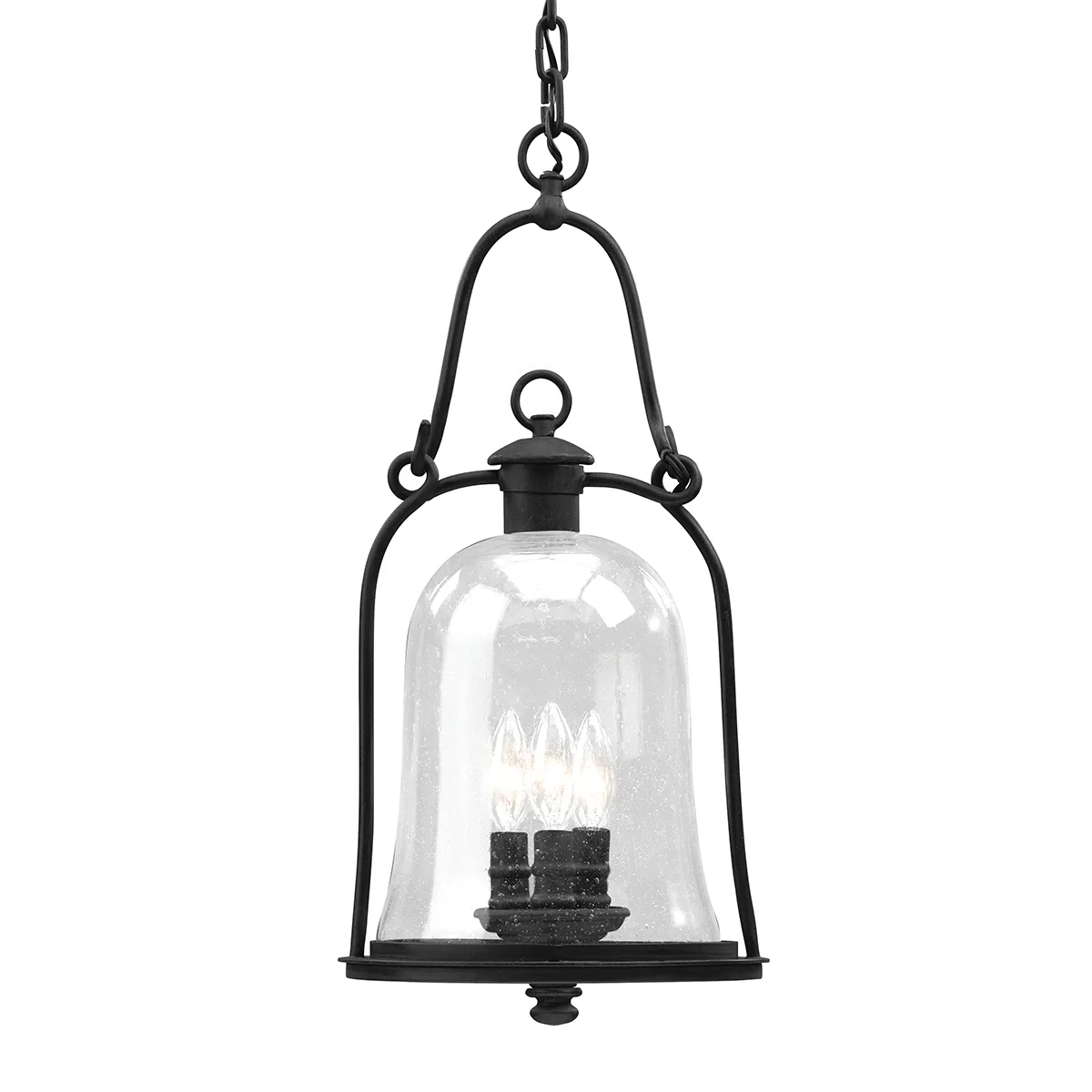 Owings Mill Three Light Hanging Lantern in Textured Black
