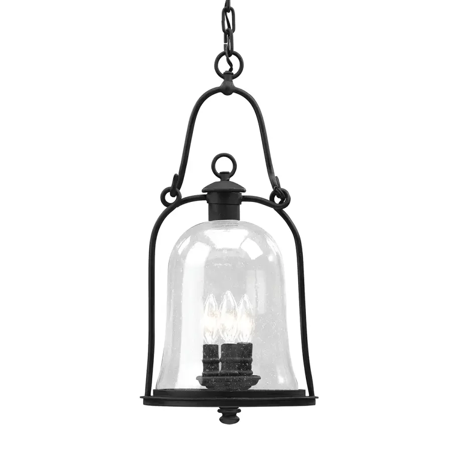 Owings Mill Three Light Hanging Lantern in Textured Black