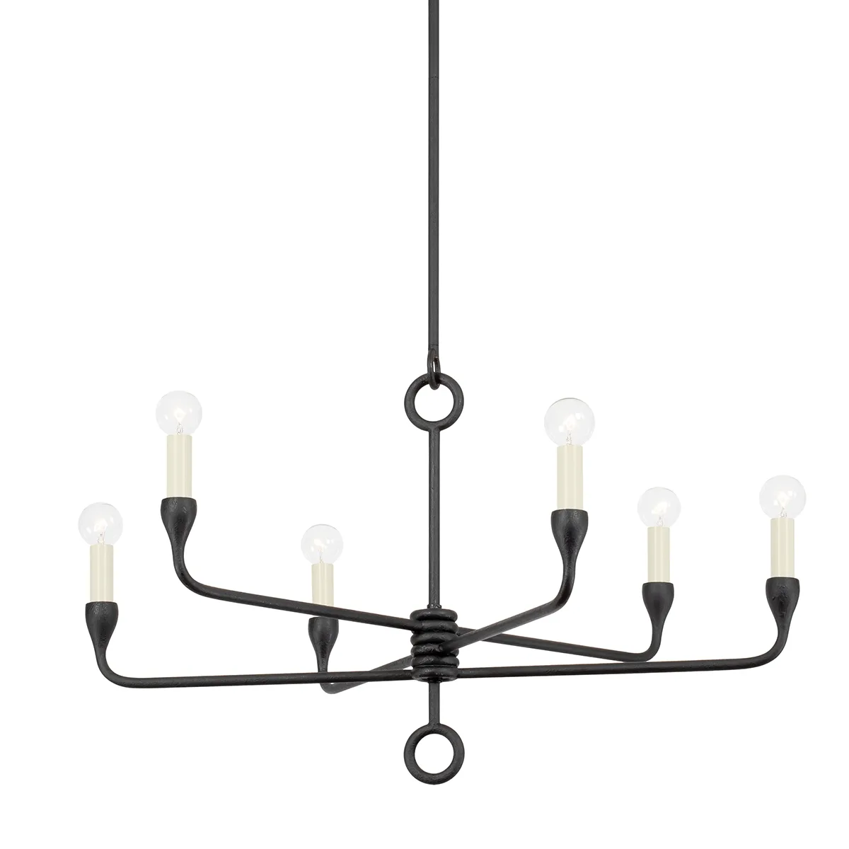 Orson 6-Light Linear Chandelier in Black Iron