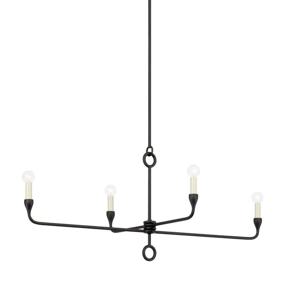 Orson Four Light Island Pendant in Black Iron