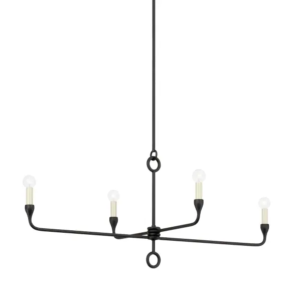 Orson Four Light Island Pendant in Black Iron