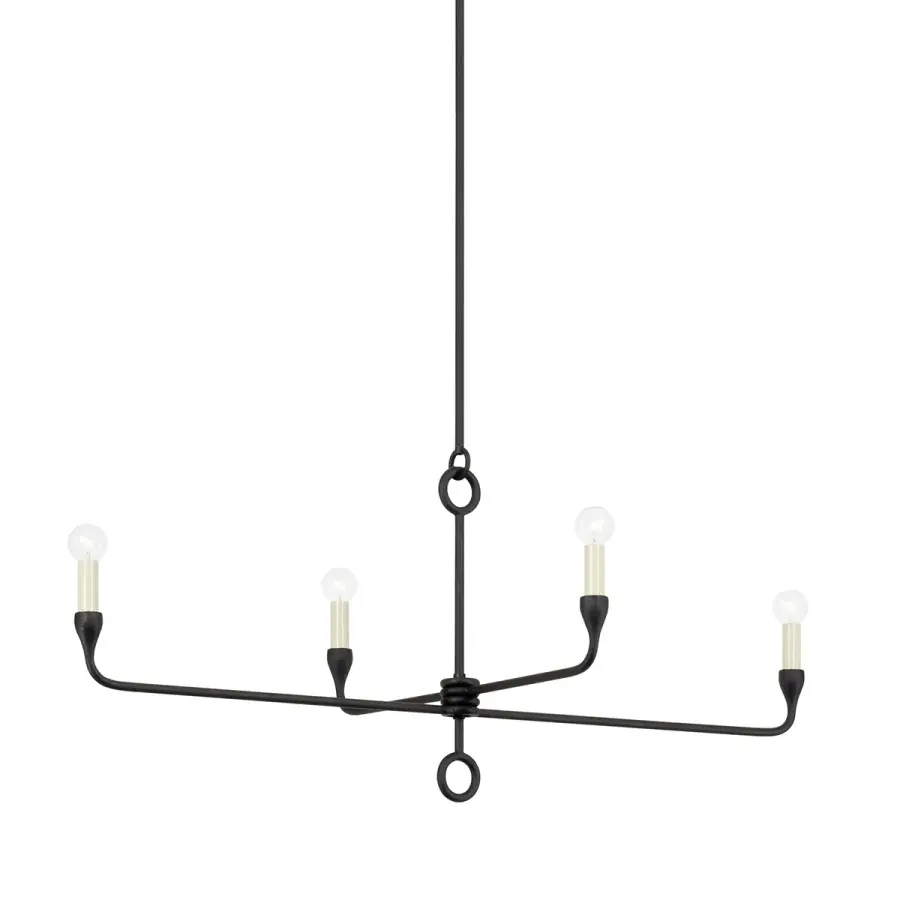 Orson Four Light Island Pendant in Black Iron