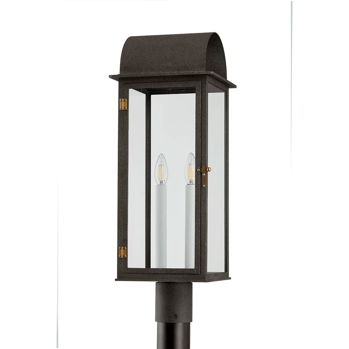Bohen Two Light Outdoor Post Mount in French Iron