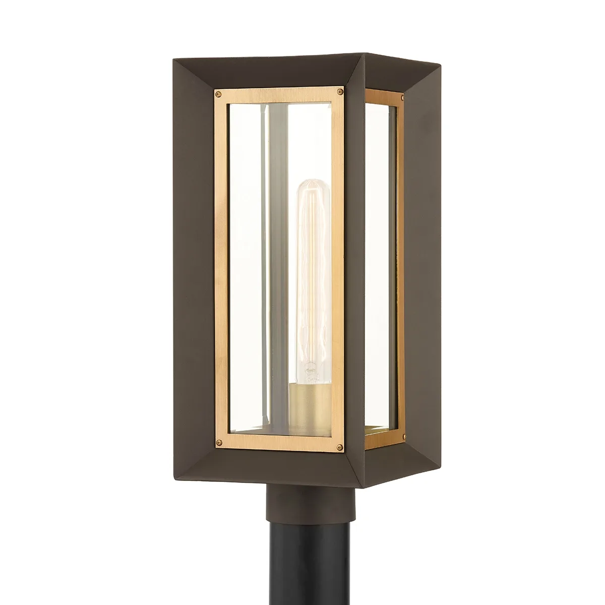 Lowry One Light Outdoor Post Mount in Textured Bronze