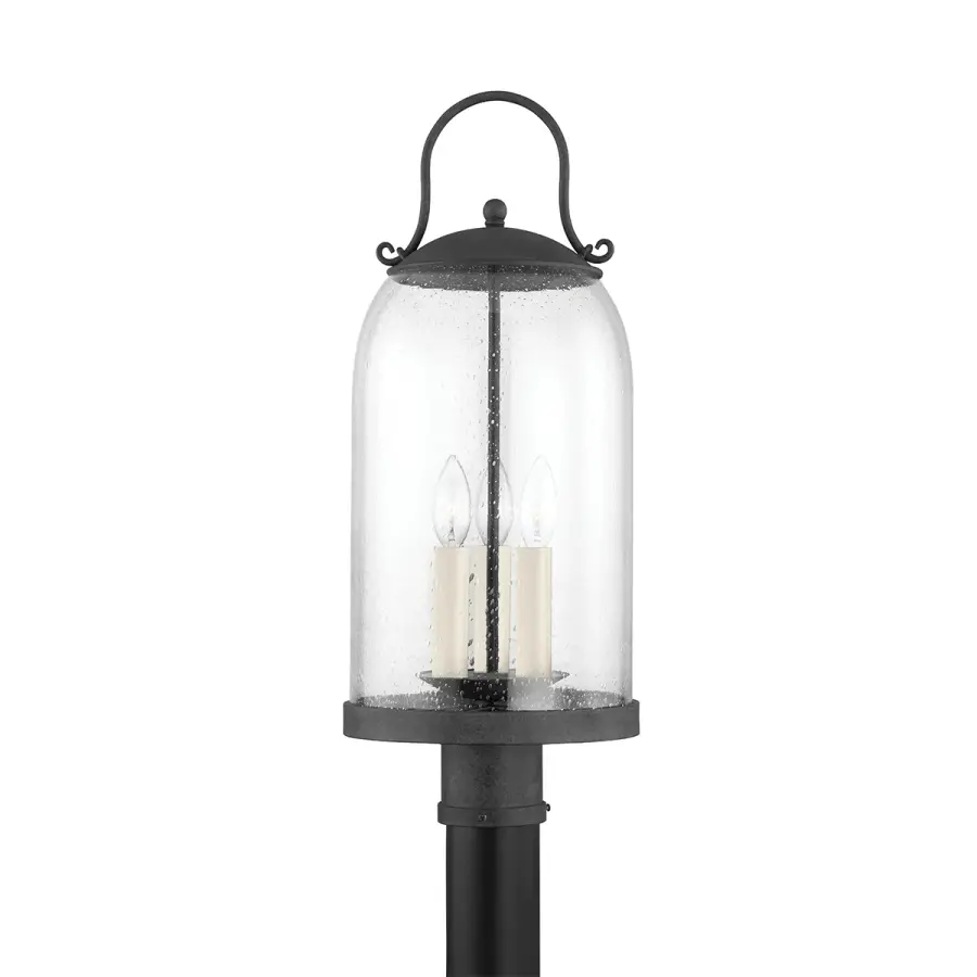 Napa County Three Light Post Lantern in French Iron