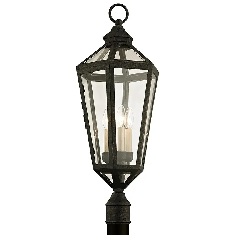 Calabasas Three Light Post Lantern in Vintage Bronze
